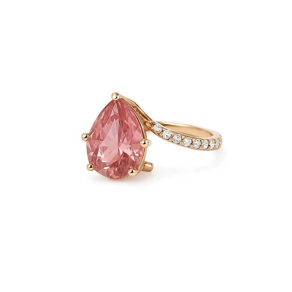 10k-pear-shaped-rose-gold-morganite-and-moissanite-halo-cocktail-statement-ring-unique-bespoke-handmade-lena-divine-love-soft-radiance-eterlin