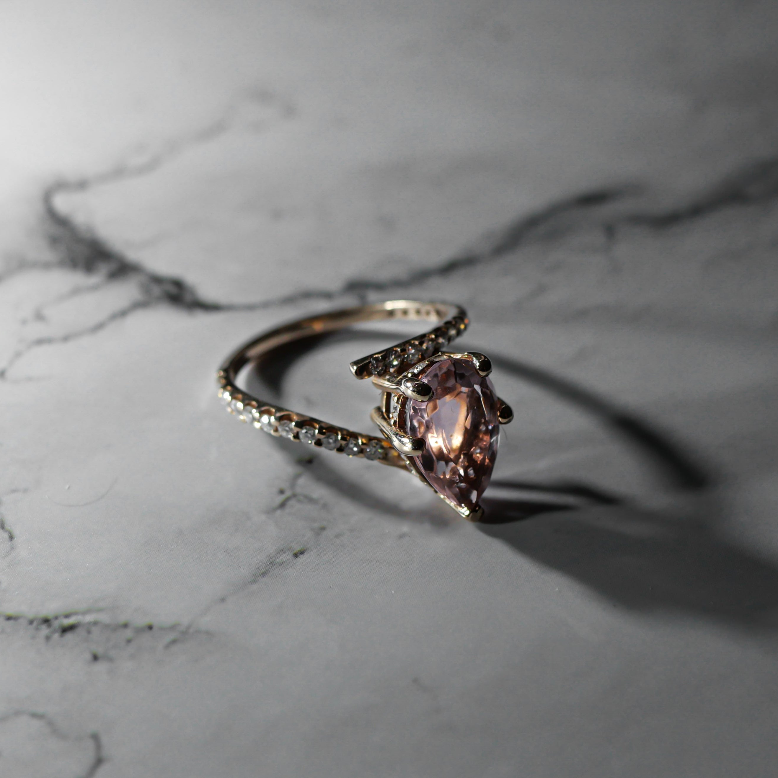 10k-pear-shaped-rose-gold-morganite-and-moissanite-halo-cocktail-statement-ring-unique-bespoke-handmade-lena-divine-love-soft-radiance-eterlin