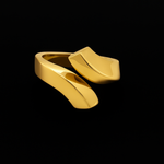 Charger l&#39;image dans la galerie, 14k-solid-yellow-Gold-toi-et-moi-open-shank-statement-coctail-ring
