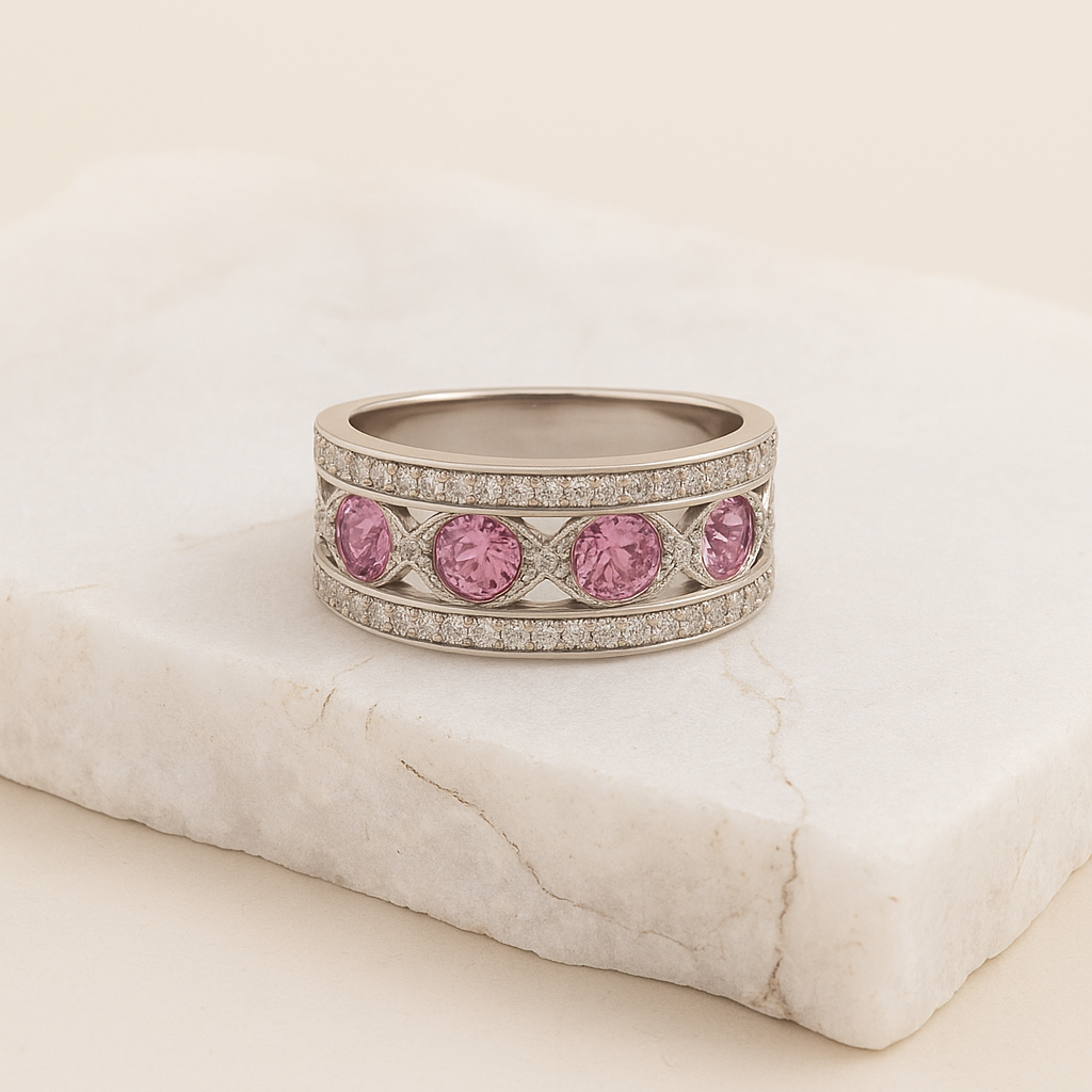 18k-white-gold-pink-sapphire-and-diamond-half-eternity-pave-ring-amara-balance-confidence-eterling