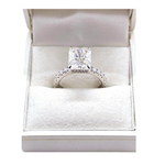 Load image into Gallery viewer, Radiant Cut Pave silver engagement ring
