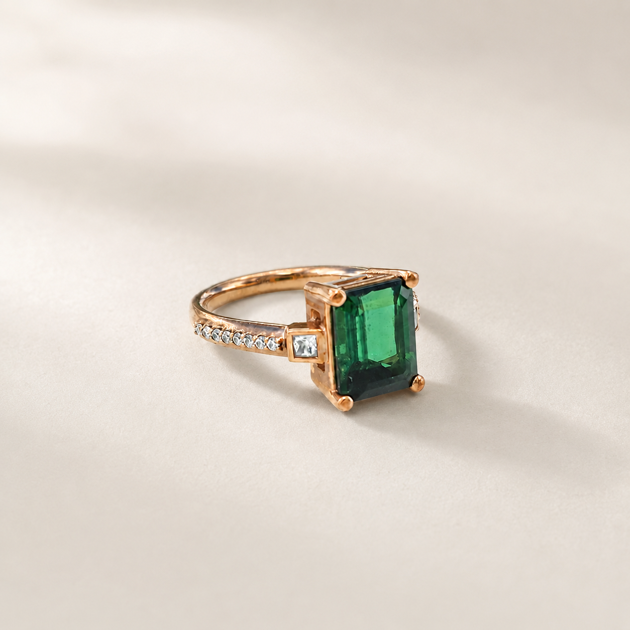 Green-tourmaline-rose-gold-emerald-cut-moissanite-solitaire-engagement-ring (1)