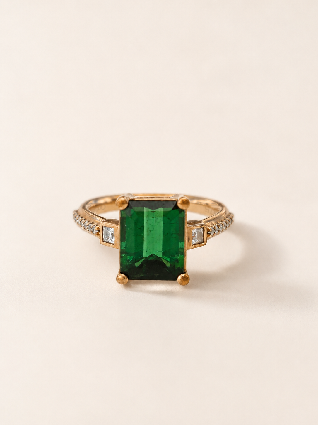 Green-tourmaline-rose-gold-emerald-cut-moissanite-solitaire-engagement-ring-12