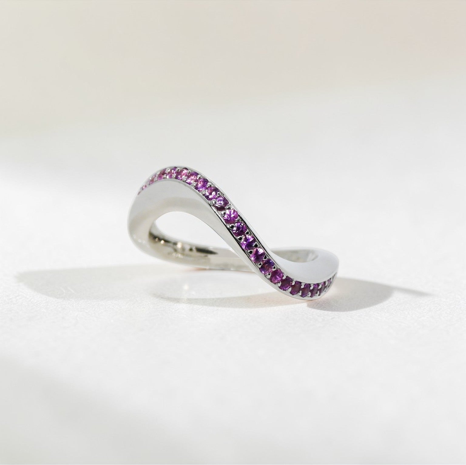 Pink-sapphire-white-gold-wave-style-half-eternity-ring-wedding-coctail-modern-accessory-gift-for-her-handmade-statement-piece (1)