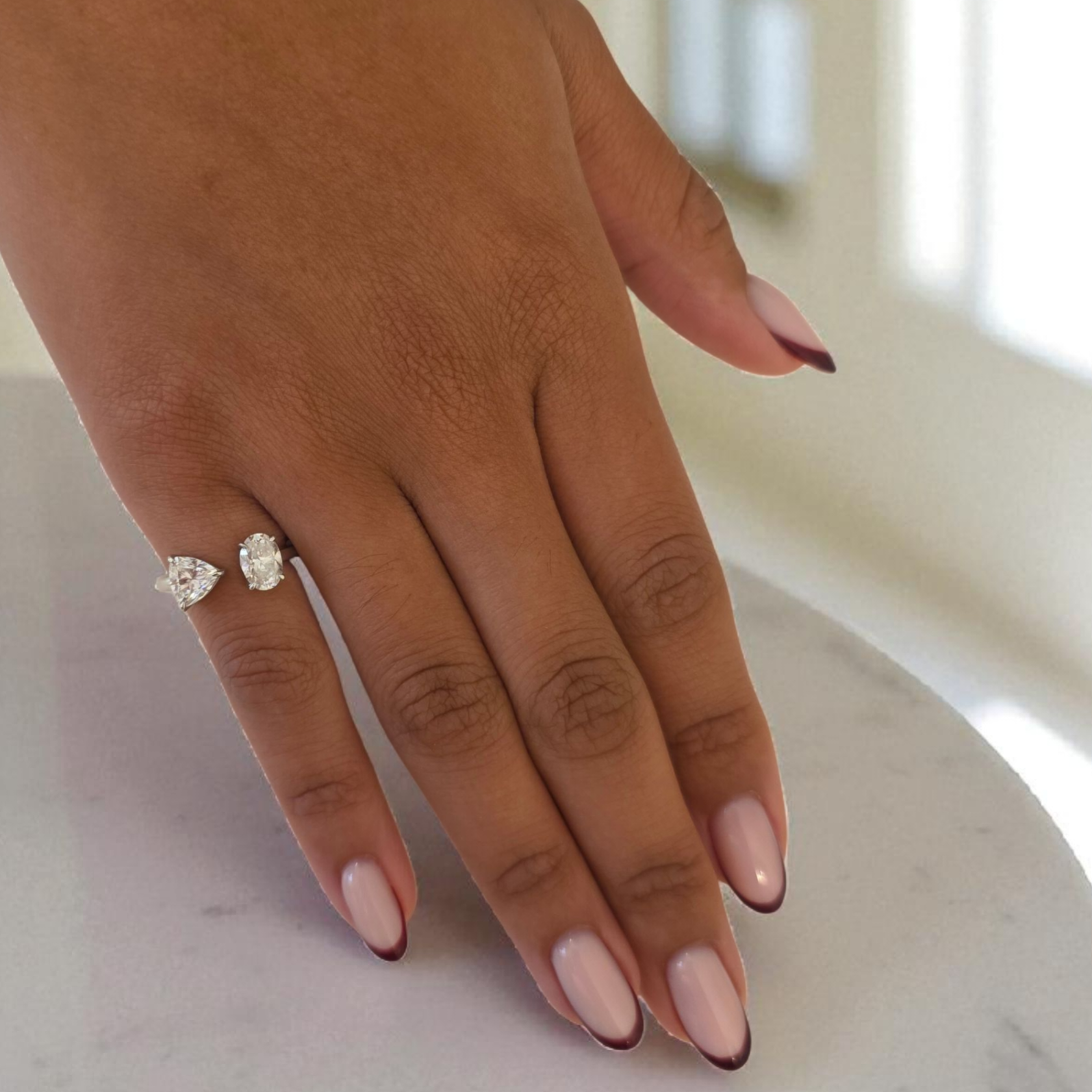 Toi-et-moi-silver-moissanite-engagement-wedding-open-shank-coctail-ring-1