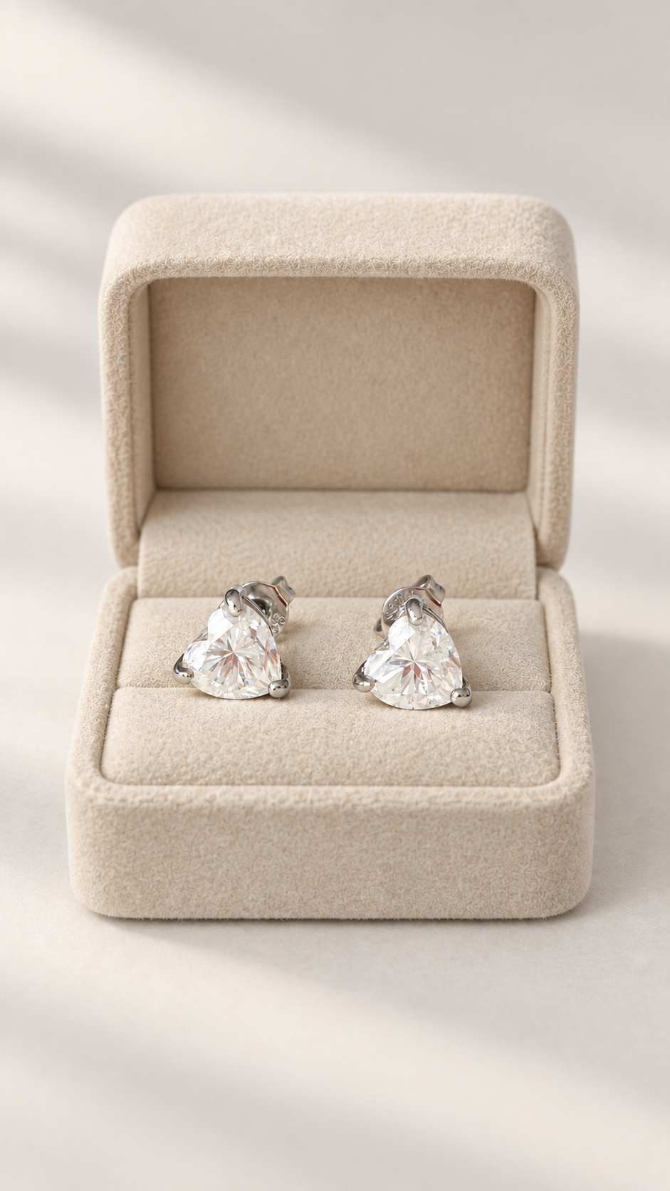 Amora - Heart Moissanite Earrings