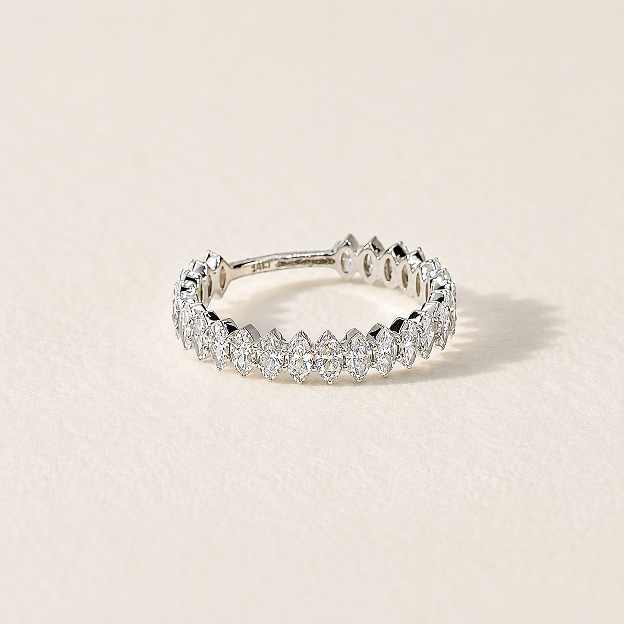 Celeste - Alliance diamant marquise éternité