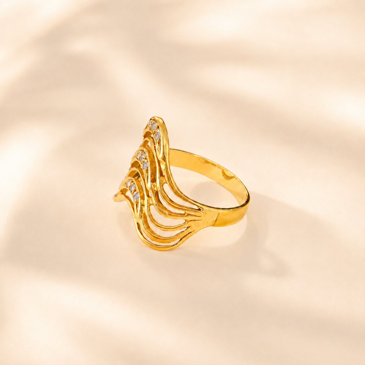 Coralie - Gold Wave Ring