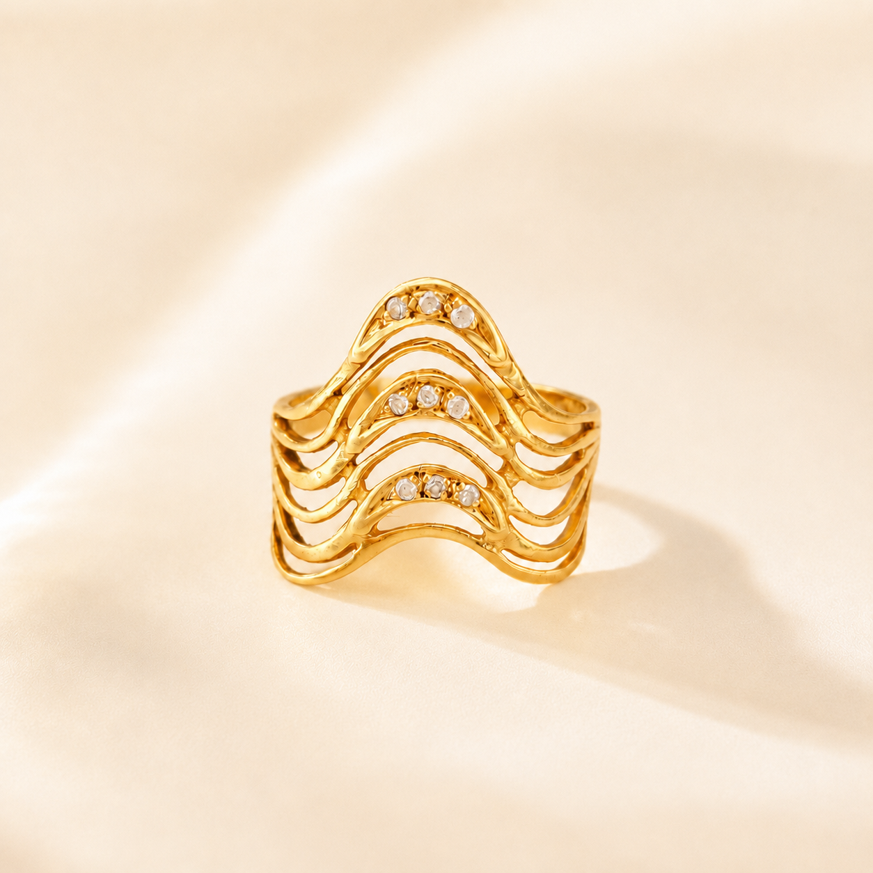 Coralie - Gold Wave Ring