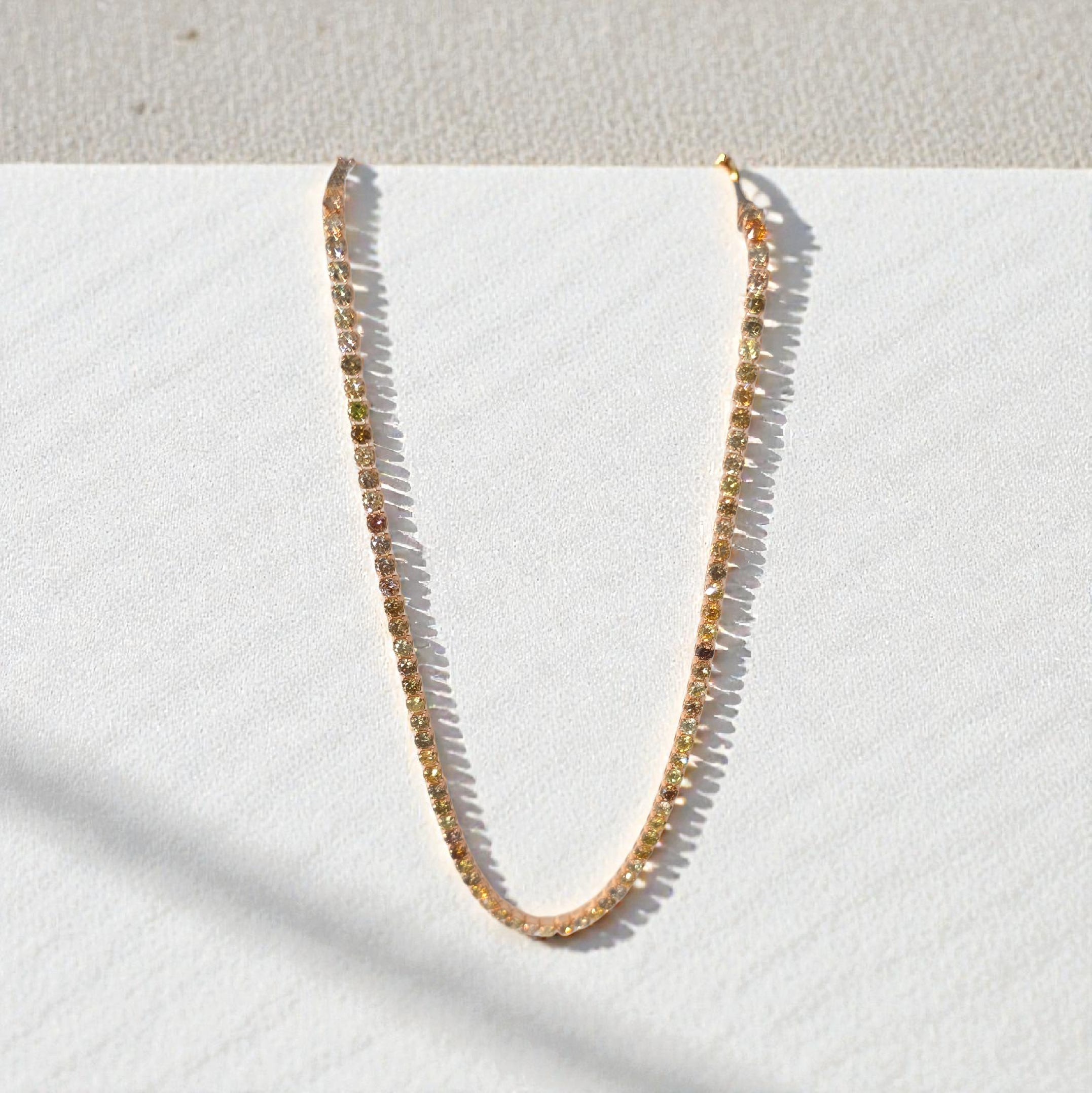 Bracelet tennis aux diamants champagne naturels