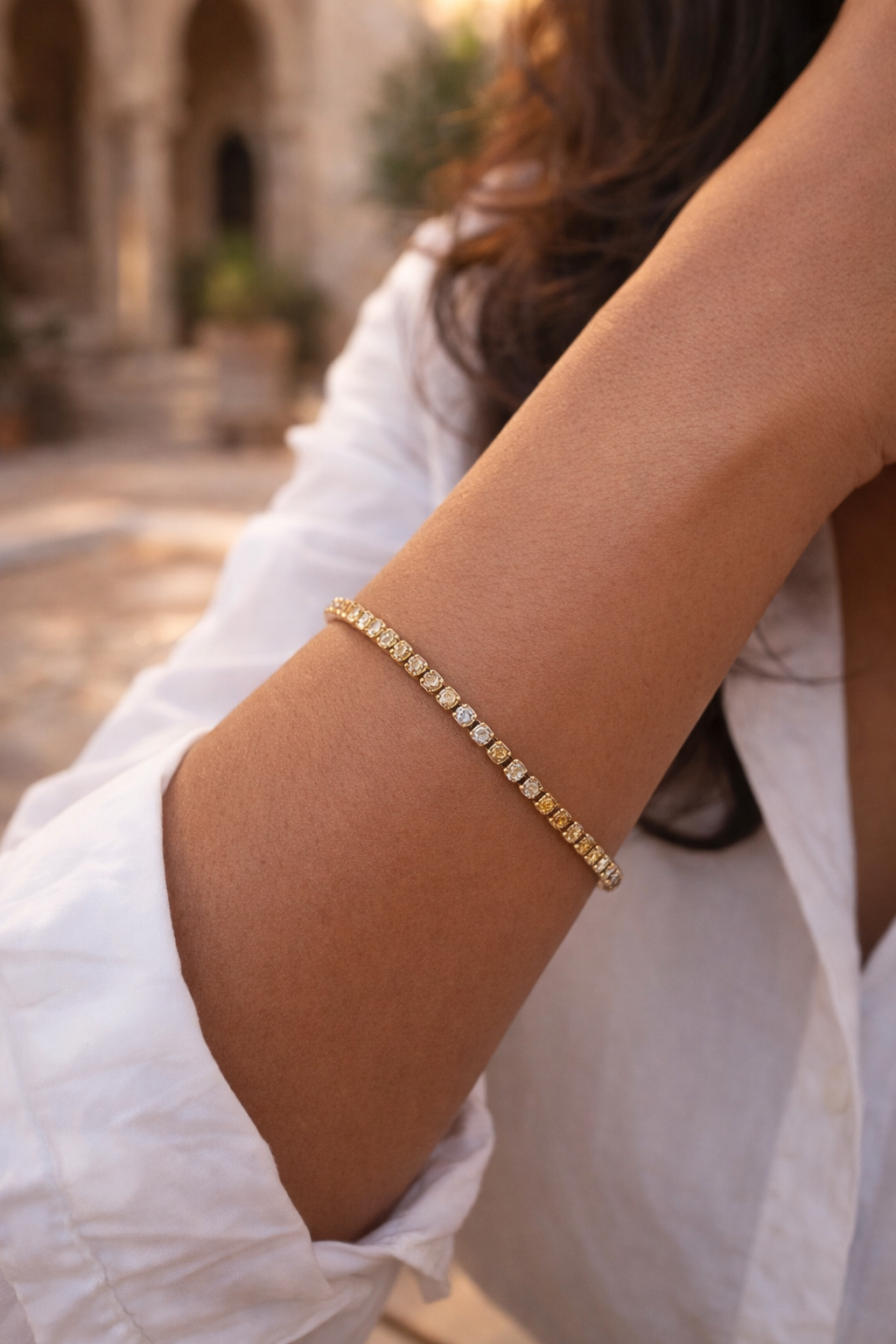Champagne Tennis Bracelet