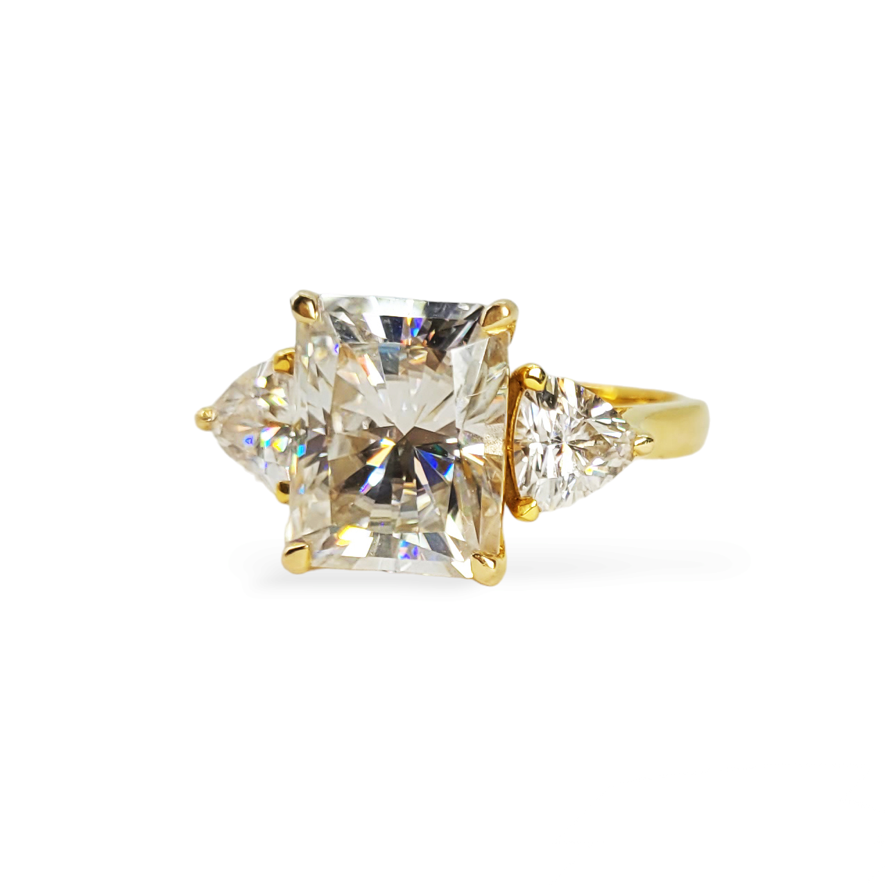 Diva Gold - Exclusive Moissanite Trilogy Engagement Ring
