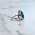 Load image into Gallery viewer, Agate - green agate silver ring
