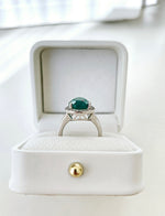 Load image into Gallery viewer, Agate - green agate silver ring
