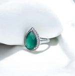 Load image into Gallery viewer, Agate - green agate silver ring
