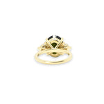 Charger l&#39;image dans la galerie, maeve-green-tourmaline-diamond-trio-ring-yellow-gold-engagement-jewelry_1
