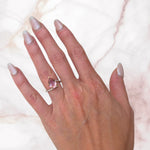 Charger l&#39;image dans la galerie, pear-shaped-rose-gold-Morganite-moissanite-halo-coctail-statement-ring-unique-bespoke-handmade-4
