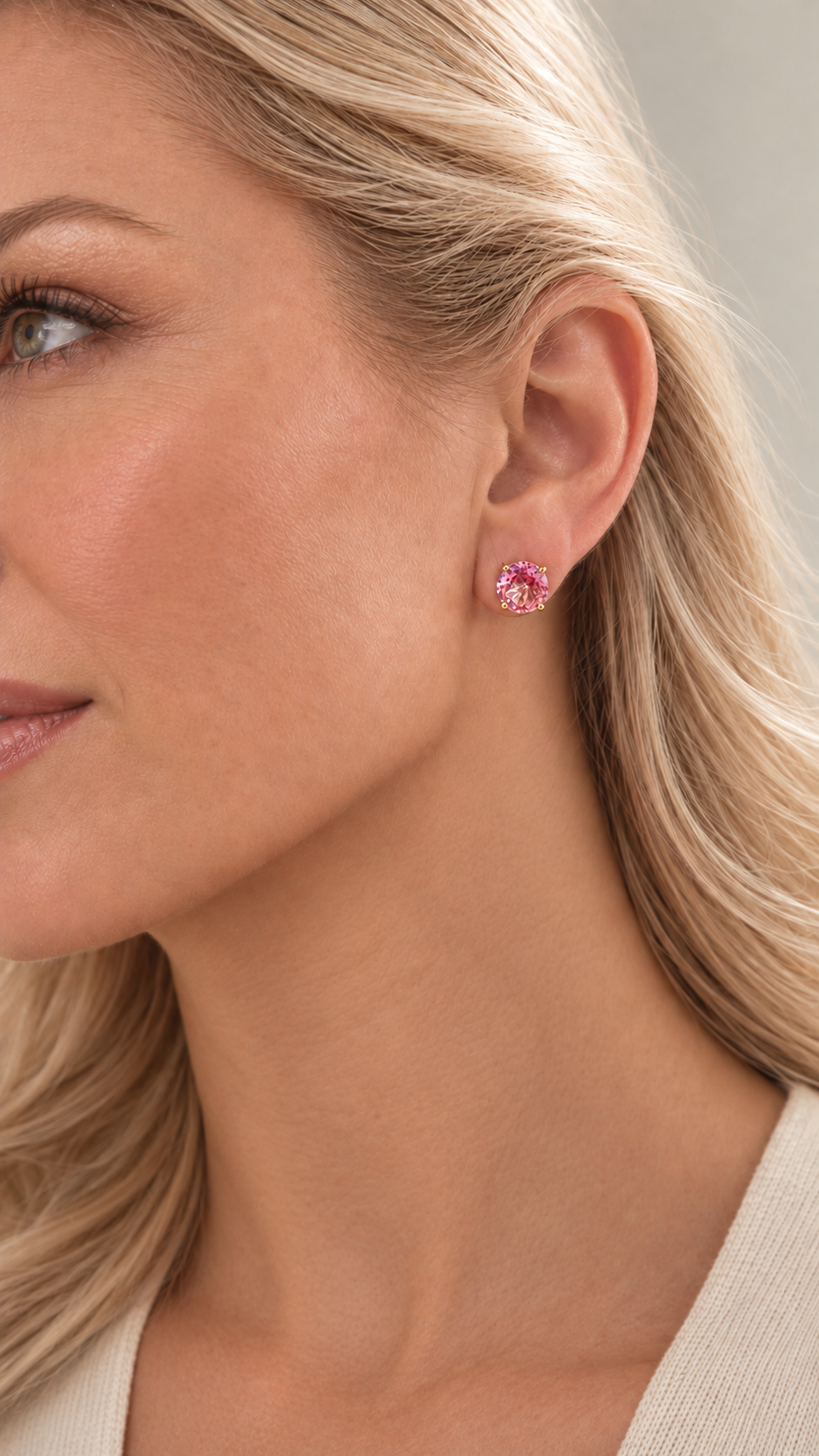 Pink Lady - Boucles d’Oreilles en Topaze Rose