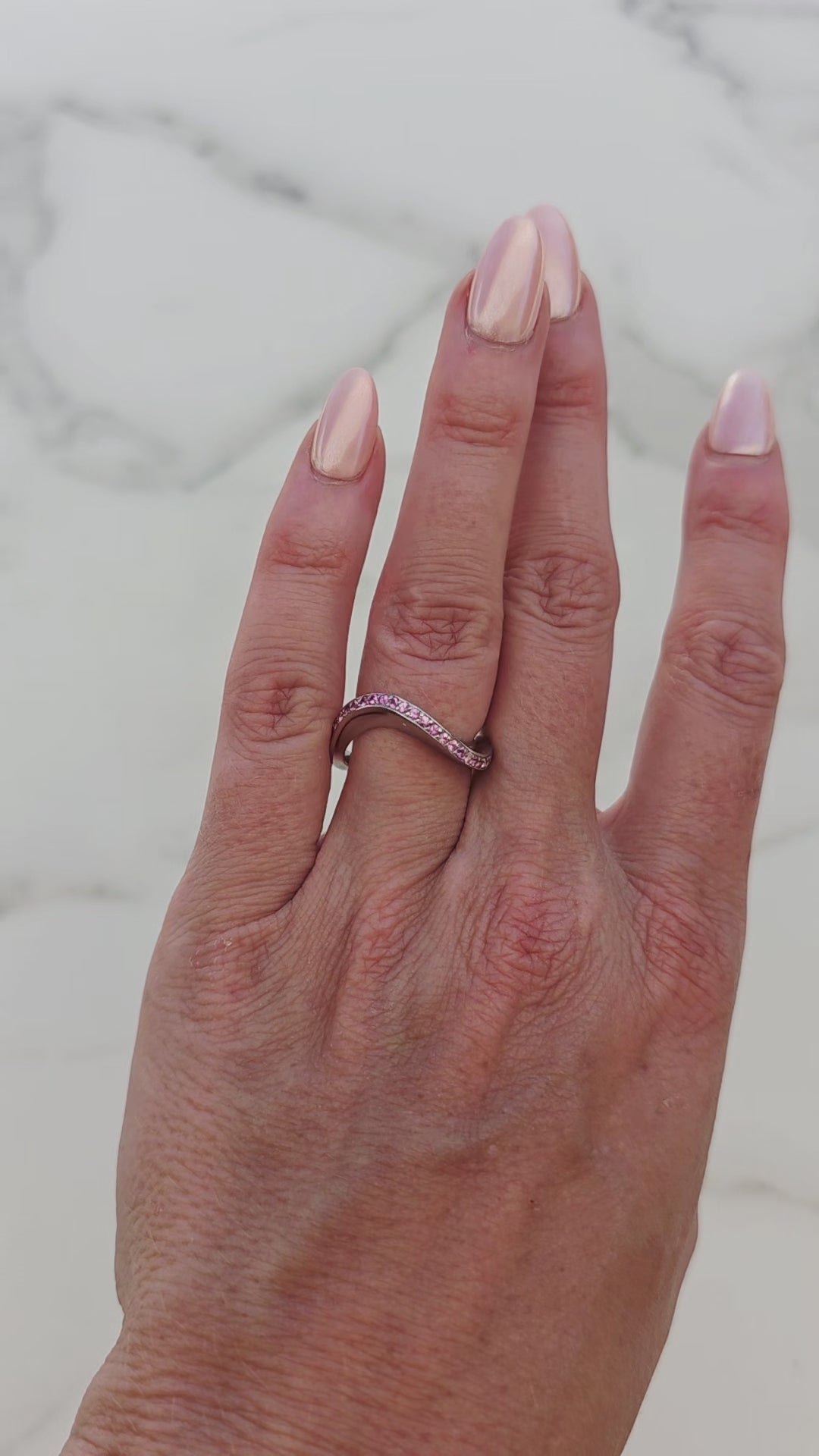 Name
Pink-sapphire-white-gold-wave-style-half-eternity-ring-wedding-coctail-modern-accessory-gift-for-her-handmade-statement-piece