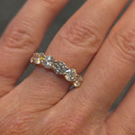 Charger et lire la vidéo dans la visionneuse de la Galerie, Aurelia - Bague Demi-Eternité en Or Rose Avec Diamants
