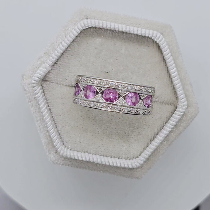 Pink-sapphire-and-white-diamond-half-eternity-ring-6