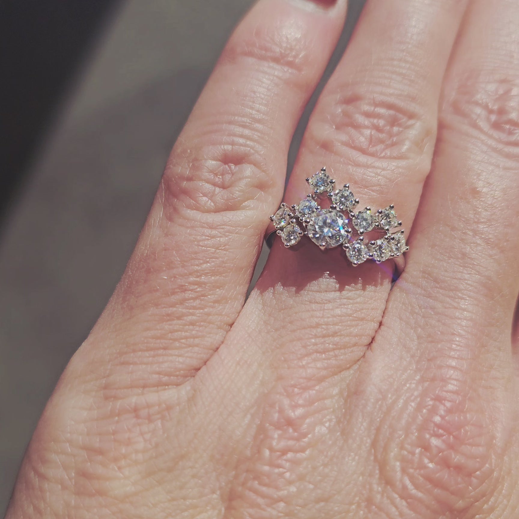 Moissanite-stars-ring-Constellation-round-diamond-moissanire-white-rose-yellow-gold-handmade-jewelry-engagement-ring