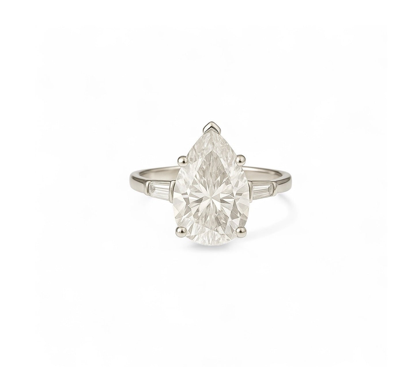 Princess - Pear Cut Moissanite Ring 5CT