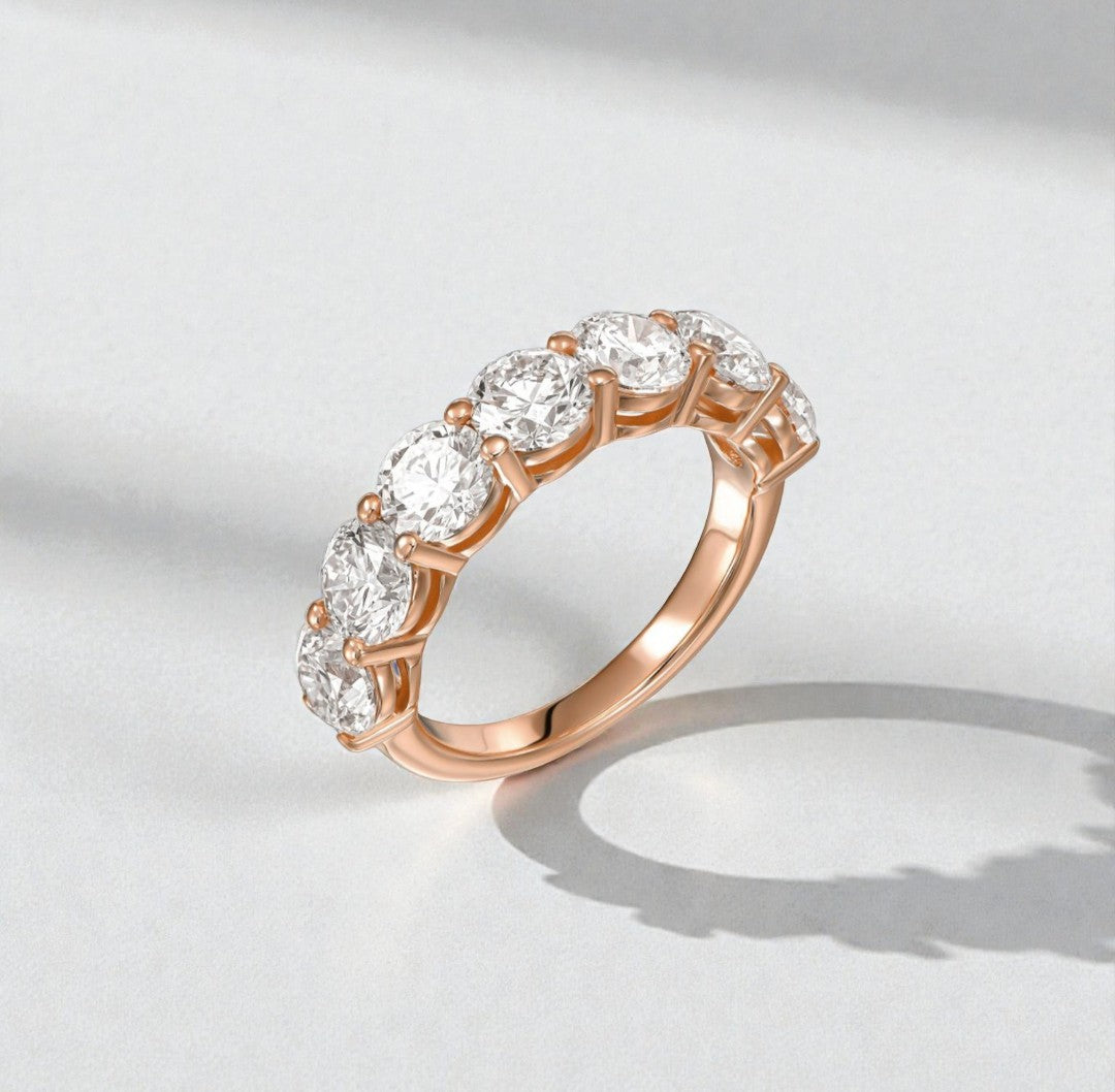 rose-gold-diamond-half-eternity-wedding-engagement-ring-7-round-stones-women-luxury-jewelry-2