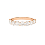 Charger l&#39;image dans la galerie, rose-gold-diamond-half-eternity-wedding-engagement-ring-7-round-stones-women-luxury-jewelry_0
