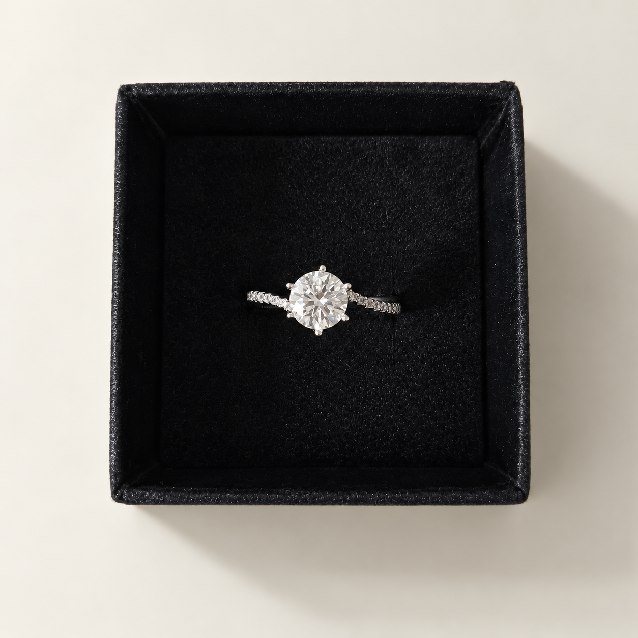 Sienna Mini Twist - Round Moissanite Silver Ring