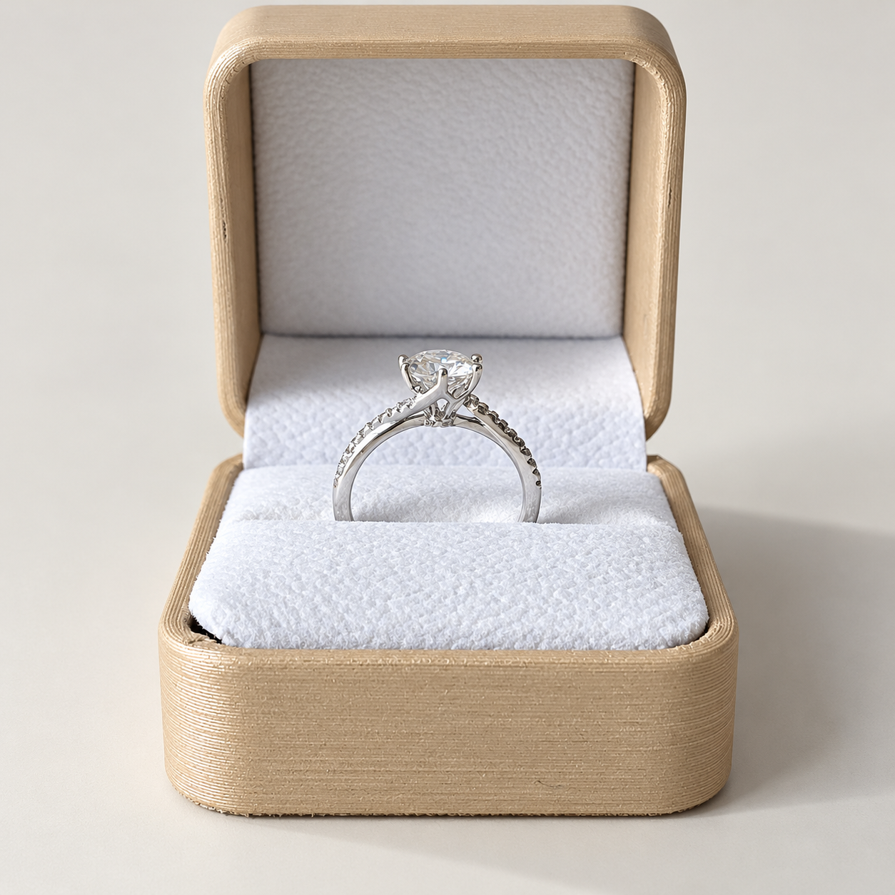 Sienna Mini Twist - Round Moissanite Silver Ring