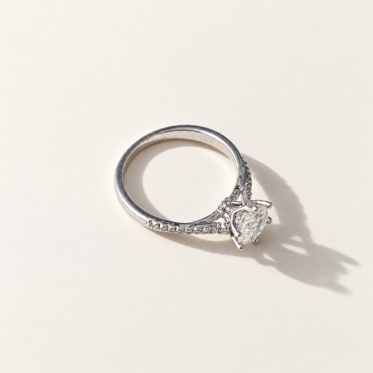 Sienna Mini Twist - Round Moissanite Silver Ring