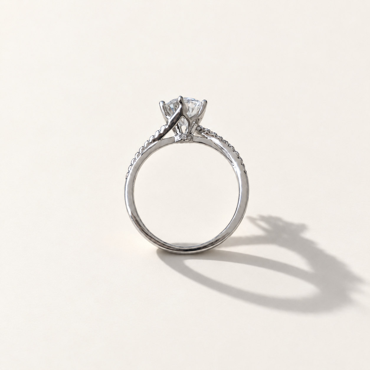 Sienna Mini Twist - Round Moissanite Silver Ring
