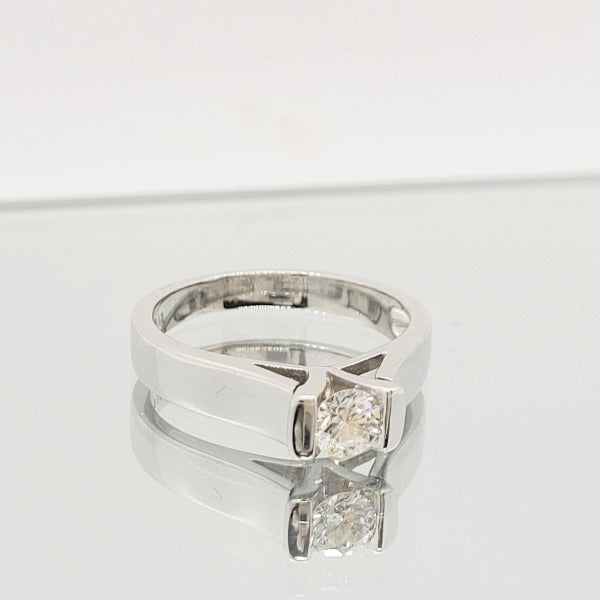 14K WHITE GOLD ROUND DIAMOND ENGAGEMENT RING TENSION SET SOLITAIRE BRIDAL  1.00CT | eBay