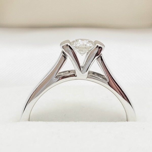 V Tension set round cut diamond ring – Eterling Jewellery