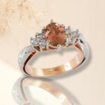 Load image into Gallery viewer, Oval diamond 7 side stone cluster ring
